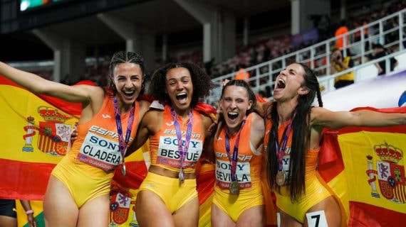 El 4x100 femenino español se proclama subcampeón del mundo de relevos