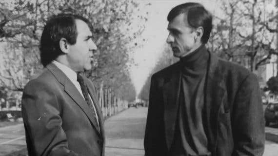Jaume Sabaté junto a Johan Cruyff.