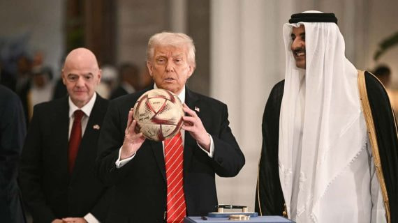 Donald Trump y Gianni Infantino, en Doha.