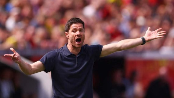 Xabi Alonso, durante un partido del Bayer Leverkusen.