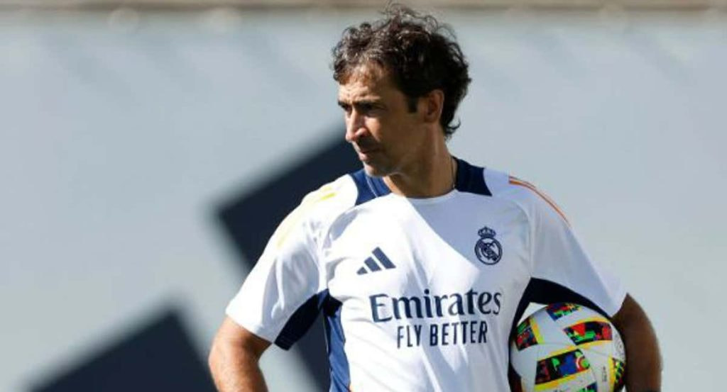 Raúl, durante un entrenamiento con el Castilla.