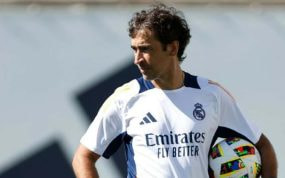 Raúl, durante un entrenamiento con el Castilla.