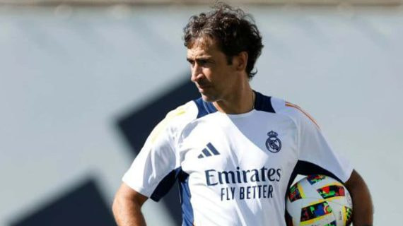 Raúl, durante un entrenamiento con el Castilla.