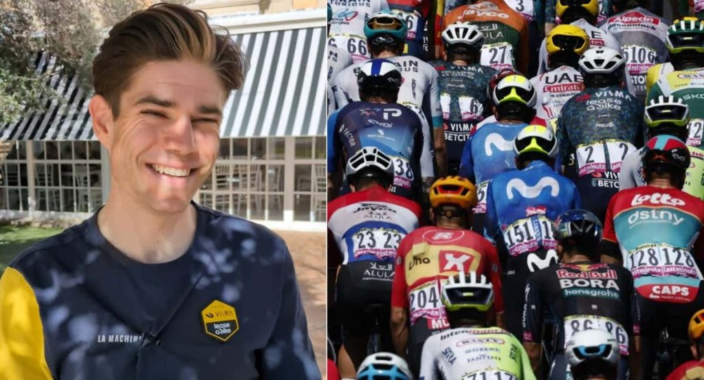 Wout van Aert, durante su entrevista con Relevo en Úbeda.