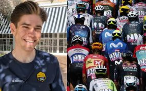 Wout van Aert, durante su entrevista con Relevo en Úbeda.