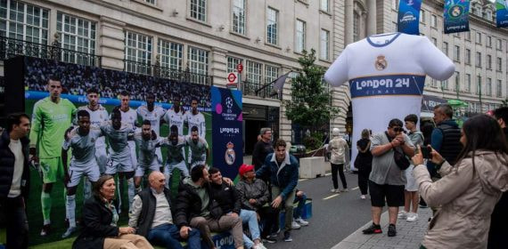 Aficionados del Real Madrid en Londres.
