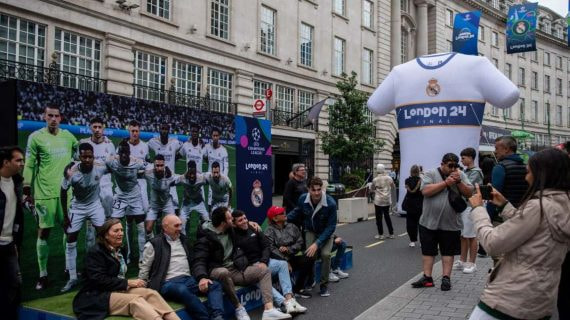 Aficionados del Real Madrid en Londres.