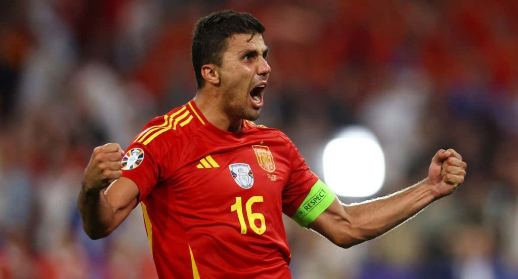 Rodri celebra la victoria ante Francia en semifinales.