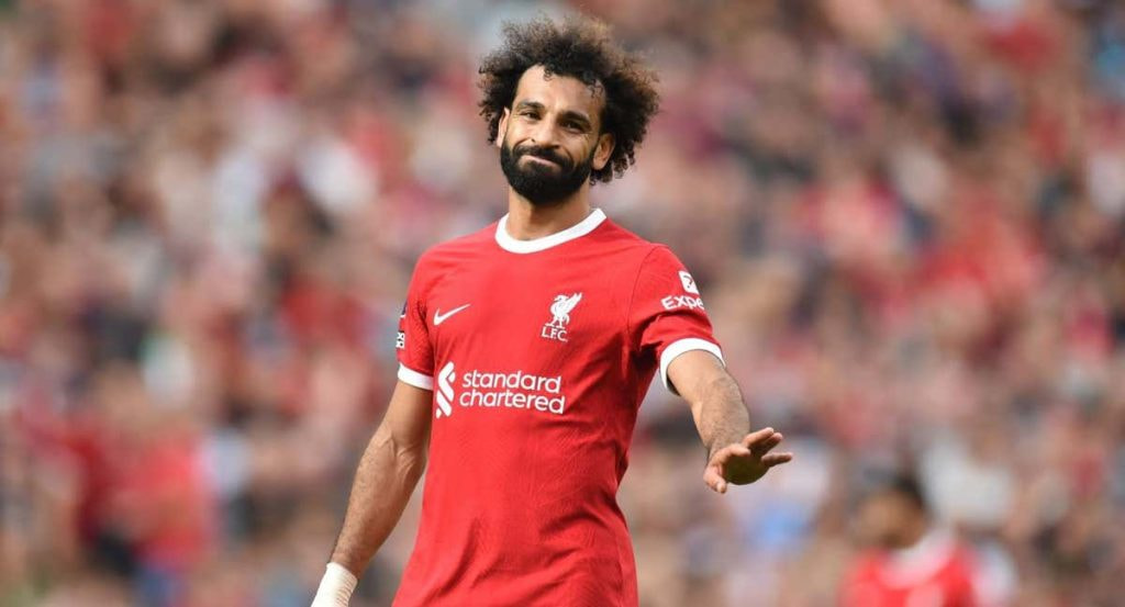 Salah durante un partido de Premier esta temporada.
