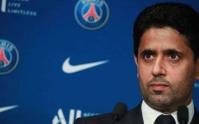 Nasser Al-Khelaifi en una rueda de prensa.