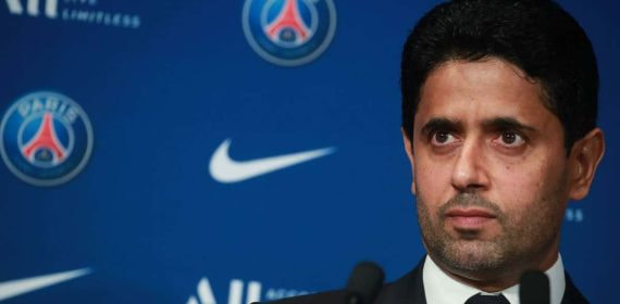 Nasser Al-Khelaifi en una rueda de prensa.