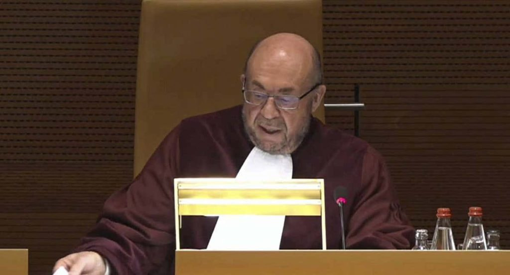 Momento de la lectura de la sentencia de la Superliga.
