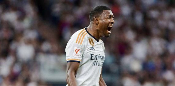 Alaba, en un partido con el Real Madrid.