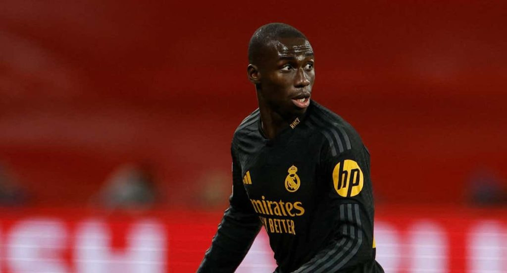 Ferland Mendy, en una acción del partido del pasado martes en Champions ante el Leipzig.