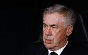 Ancelotti, en el banquillo del Bernabéu.
