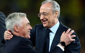 Ancelotti, con Florentino tras ganar la Decimoquinta.