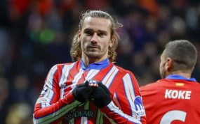 Antoine Griezmann celebra un gol con el Atlético de Madrid.