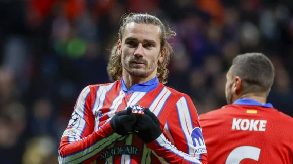 Antoine Griezmann celebra un gol con el Atlético de Madrid.