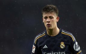 Arda Güler, en un partido con el Real Madrid.