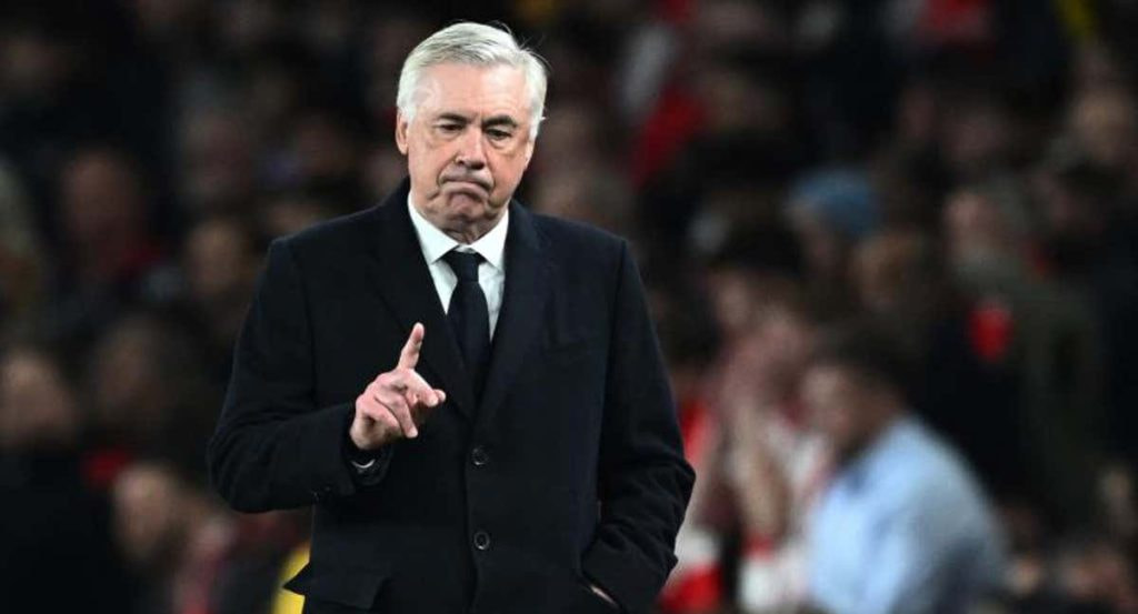 Ancelotti, durante un partido del Real Madrid.