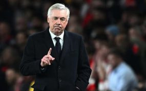 Ancelotti, durante un partido del Real Madrid.