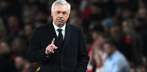 Ancelotti, durante un partido del Real Madrid.
