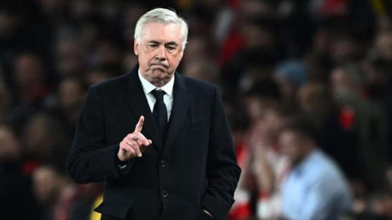 Ancelotti, durante un partido del Real Madrid.