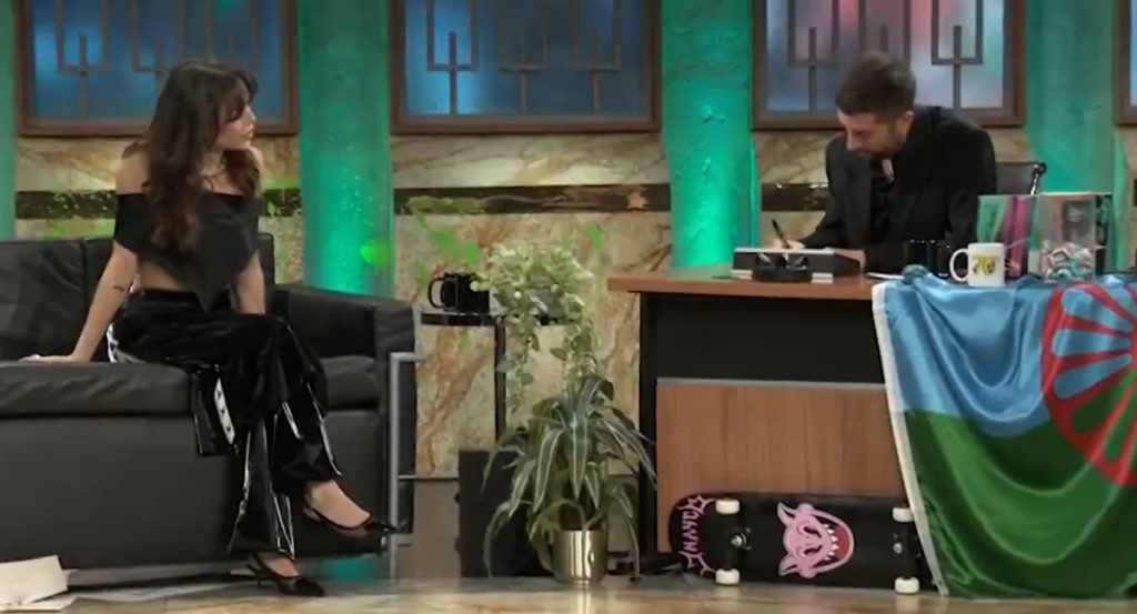 Danna Paola, durante su entrevista en La Revuelta.