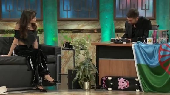 Danna Paola, durante su entrevista en La Revuelta.