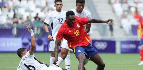 Samu Omorodion, en uno de los partidos de los Juegos Olímpicos.