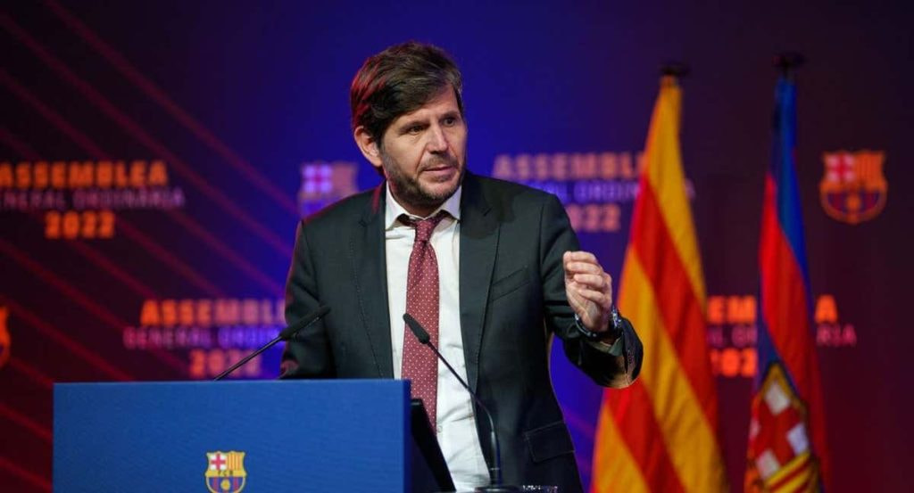 Mateu Alemany, en una Asamblea del Barça