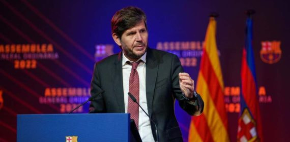 Mateu Alemany, en una Asamblea del Barça