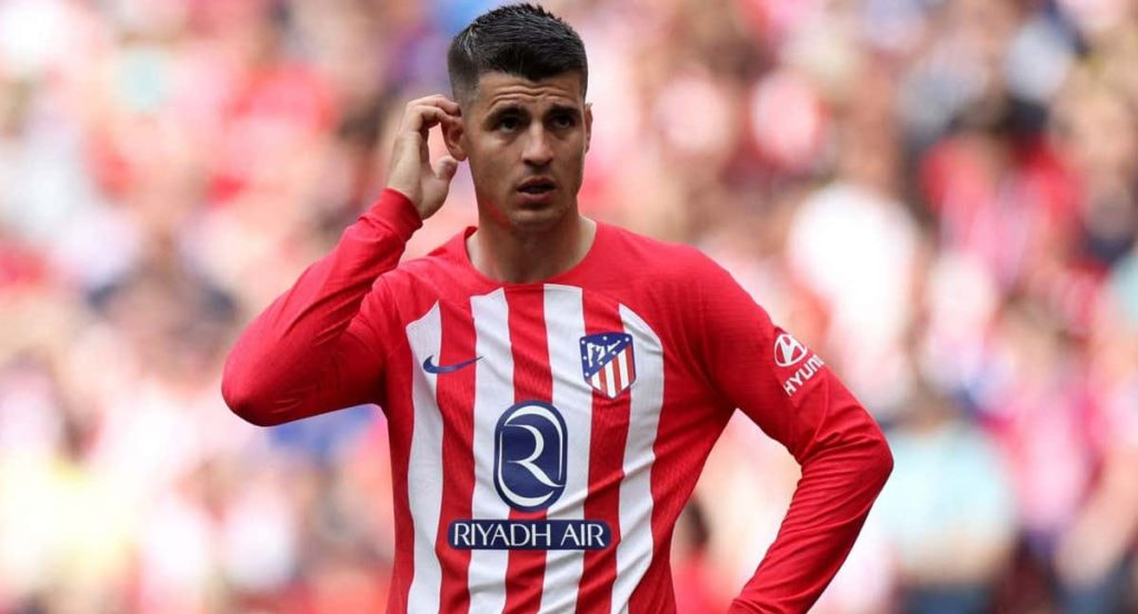 Morata, durante un partido con el Atlético esta temporada.