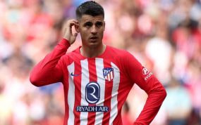 Morata, durante un partido con el Atlético esta temporada.