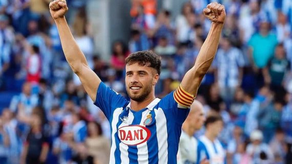 Puado con el brazalete de capitán del Espanyol.