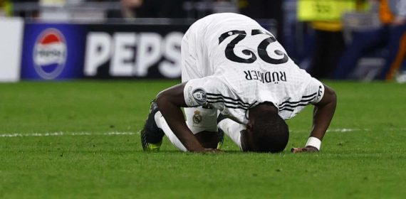 Rüdiger, en el partido de vuelta contra el Arsenal.