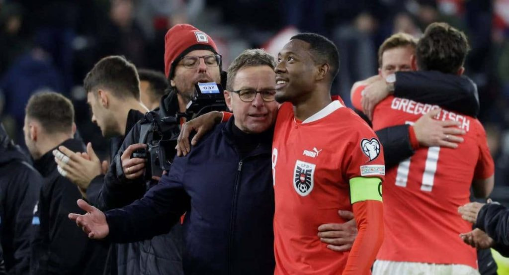 Alaba, con Rangnick.