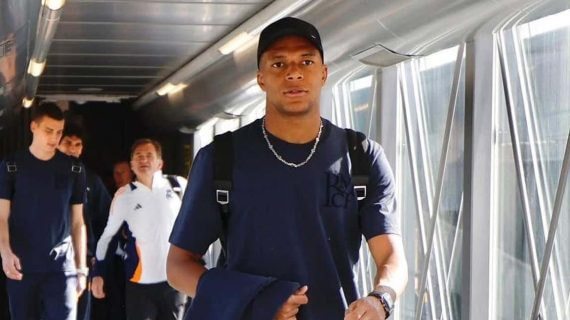 Mbappé, durante un viaje con el Real Madrid.