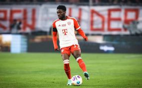 Alphonso Davies, con el Bayern.