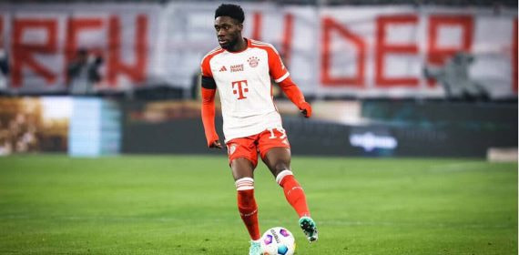 Alphonso Davies, con el Bayern.