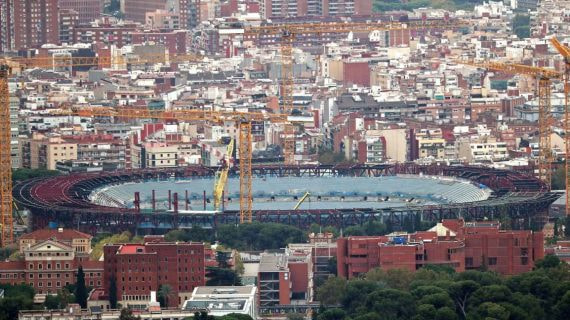 Las obras del Camp Nou a fecha de 12 de octubre.