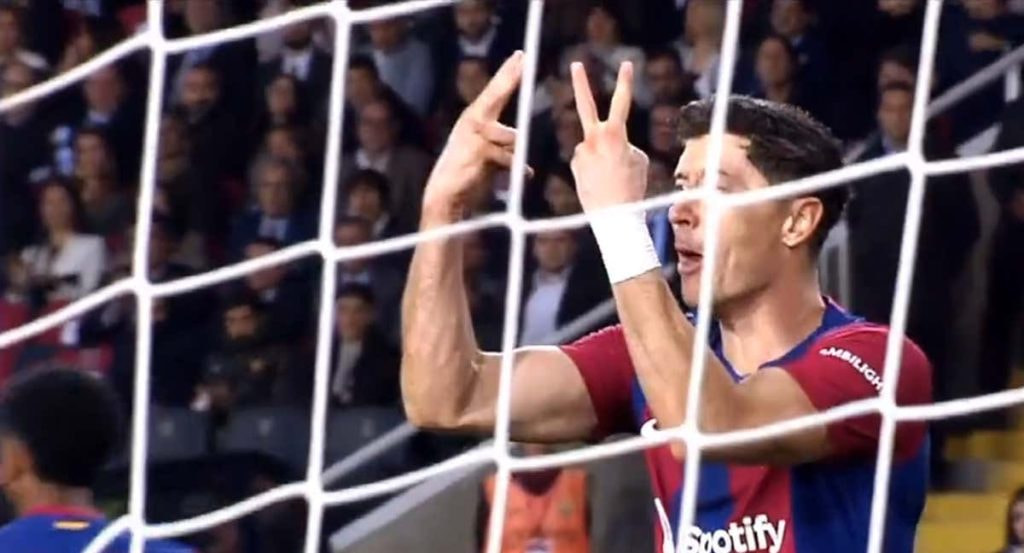 Lewandowski, en un partido de esta temporada.