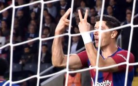 Lewandowski, en un partido de esta temporada.