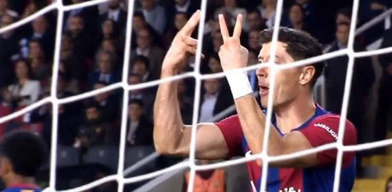 Lewandowski, en un partido de esta temporada.
