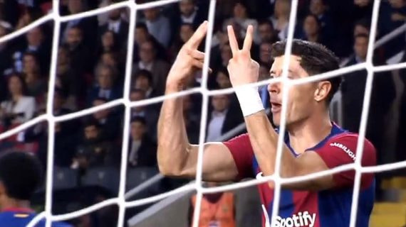 Lewandowski, en un partido de esta temporada.