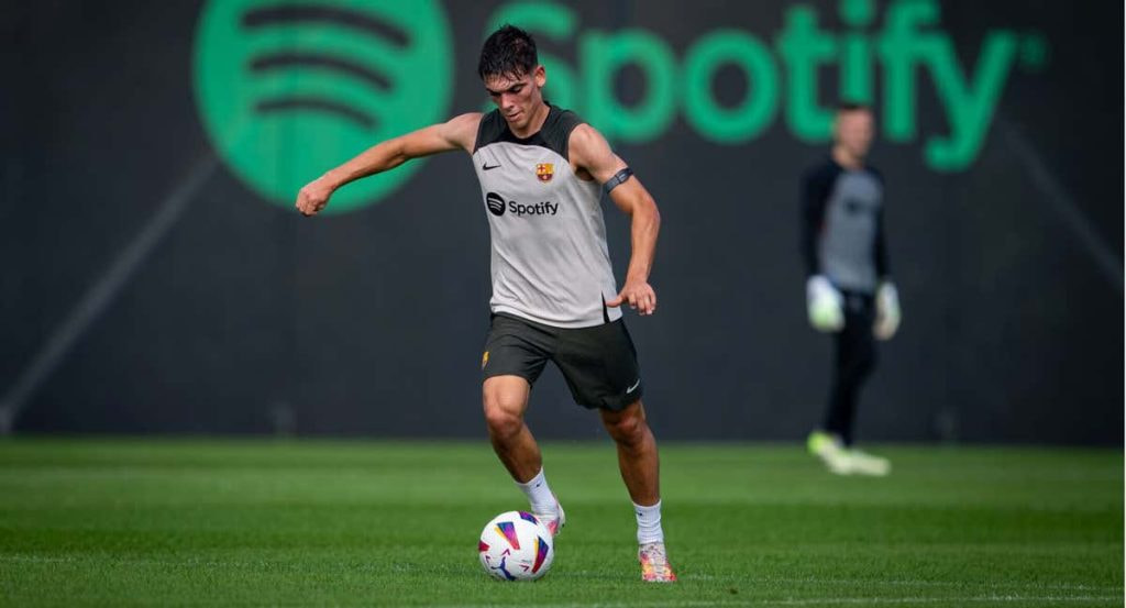 Álex Valle en un entrenamiento con el Barça.