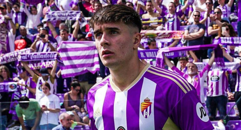 Fresneda, antes de un partido con el Real Valladolid.