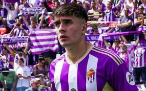 Fresneda, antes de un partido con el Real Valladolid.