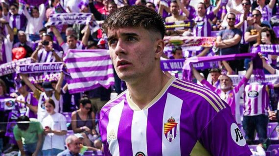 Fresneda, antes de un partido con el Real Valladolid.