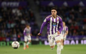 Iván Fresneda en un partido del Real Valladolid.